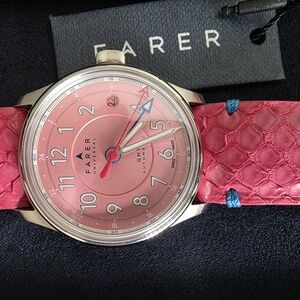Farer Pink Watch with Textured Strap
